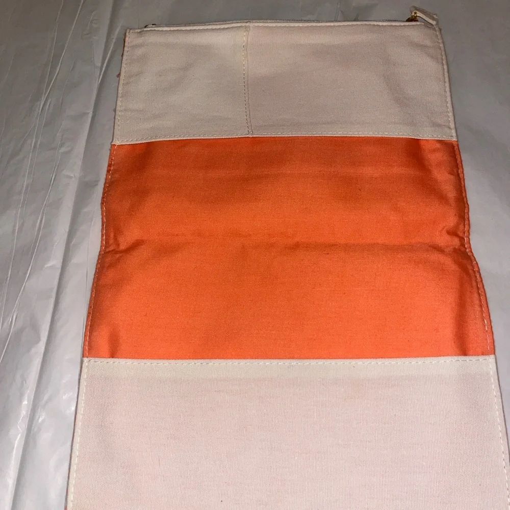 Orange Geometric Design Pencil Case/ journal or planner cover with zipper